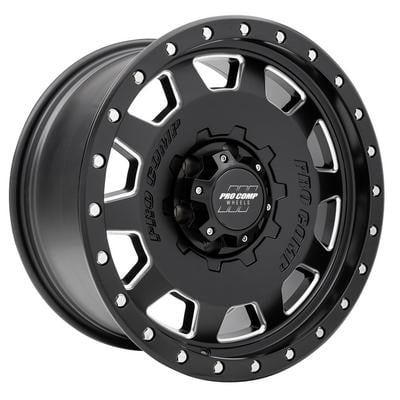 Pro Comp 60 Series Hammer, 17x9 Wheel with 6x5.5 Bolt Pattern - Satin Black Milled - 5160-7983